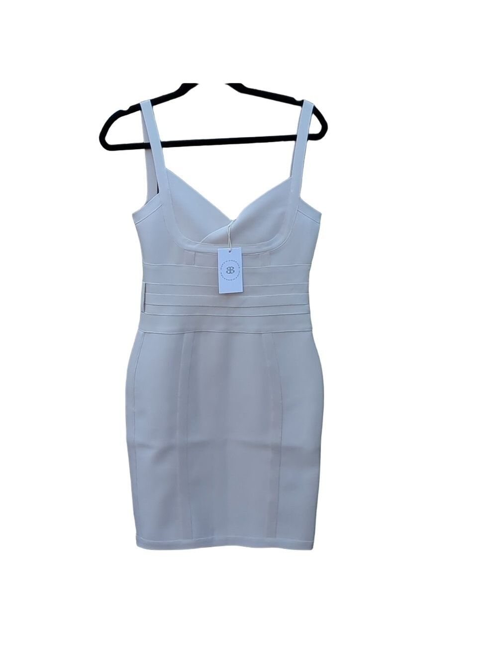 Bella Barnett Cut Out Bodycon Evening Dress Beige Large - Picture 6 of 14